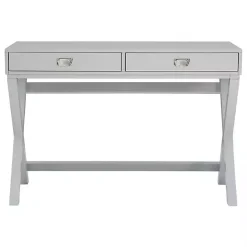 Gray 2-Drawer X-Frame Desk