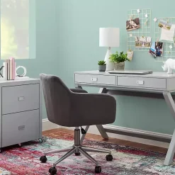 Gray 2-Drawer X-Frame Desk