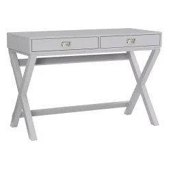 Gray 2-Drawer X-Frame Desk
