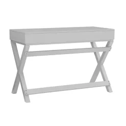 Gray 2-Drawer X-Frame Desk