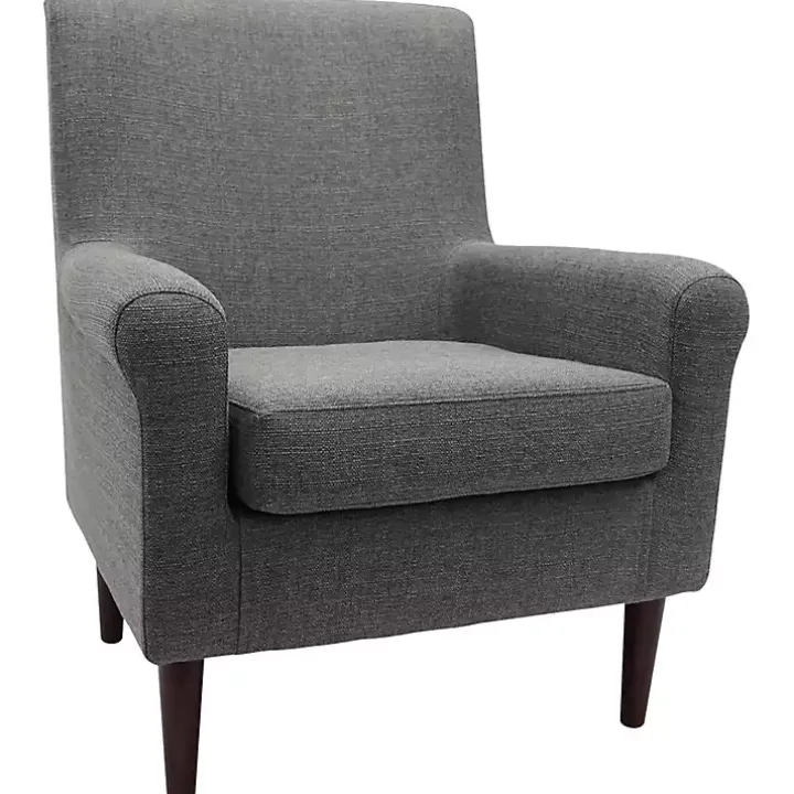 Gray Ellen Rolled Arms Accent Chair