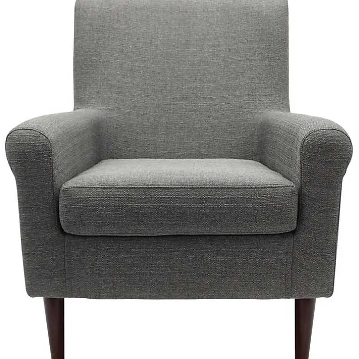 Gray Ellen Rolled Arms Accent Chair