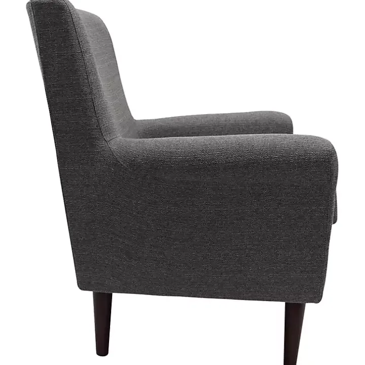 Gray Ellen Rolled Arms Accent Chair