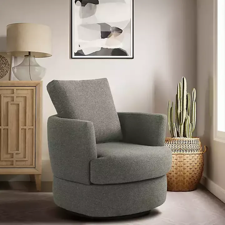 Gray Elmhurst Swivel Accent Chair