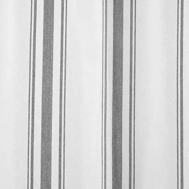 Gray Farmhouse Stripe Curtain Panels, Set of 2