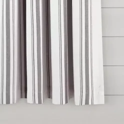 Gray Farmhouse Stripe Curtain Panels, Set of 2