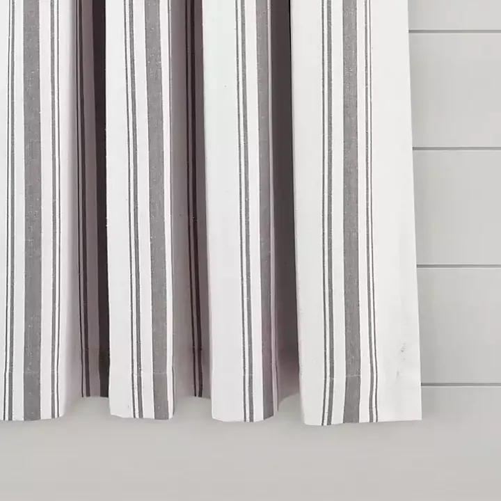 Gray Farmhouse Stripe Curtain Panels, Set of 2