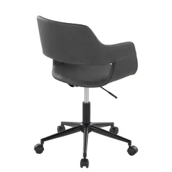 Gray Faux Leather & Black Marshall Office Chair