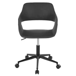 Gray Faux Leather & Black Marshall Office Chair
