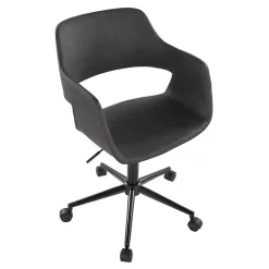 Gray Faux Leather & Black Marshall Office Chair