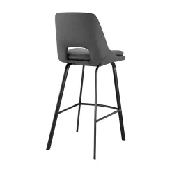 Gray Faux Leather Carise Swivel Counter Stool