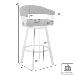 Gray Faux Leather Chelsea Swivel Bar Stool