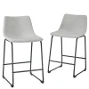Gray Faux Leather Counter Stools, Set of 2