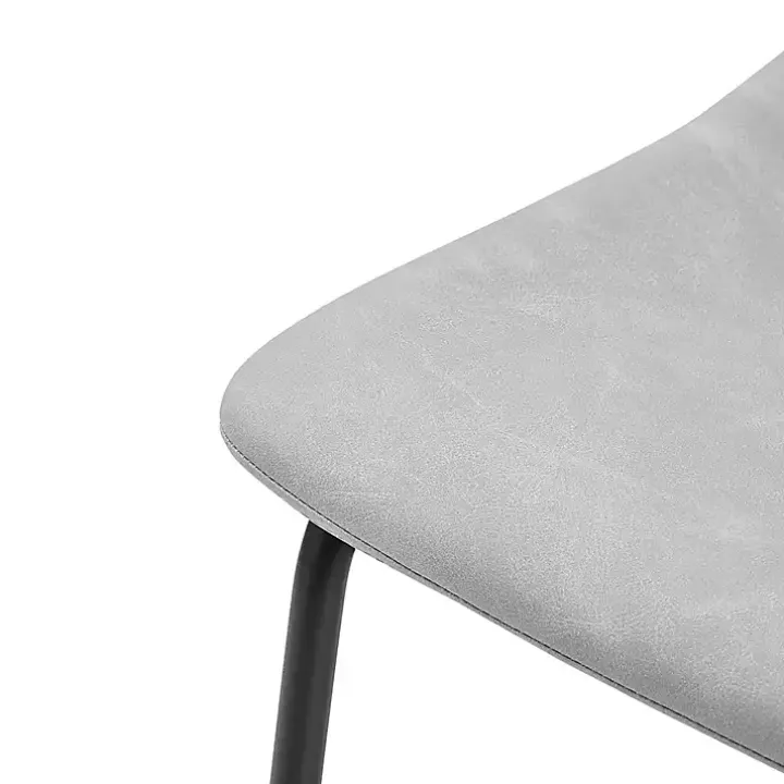 Gray Faux Leather Counter Stools, Set of 2