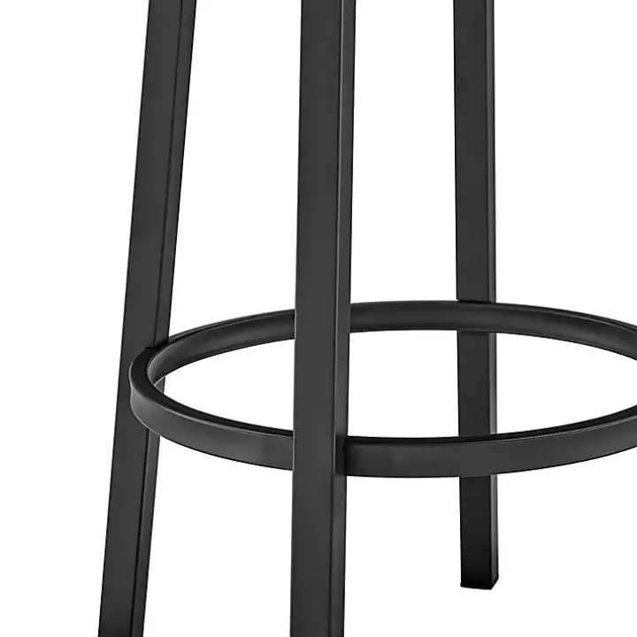 Gray Faux Leather Lorin Swivel Counter Stool