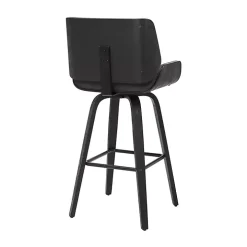 Gray Faux Leather Tyler Swivel Bar Stool