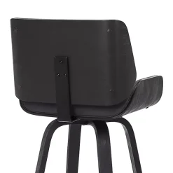 Gray Faux Leather Tyler Swivel Bar Stool