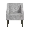 Gray Floral Swoop Accent Chair