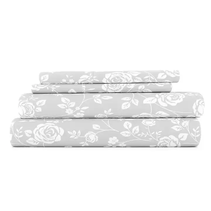 Gray Garden 4-pc. California King Sheet Set