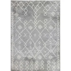Gray Geometric Area Rug, 8x10