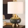 Gray Glass and Copper Metal Table Lamp