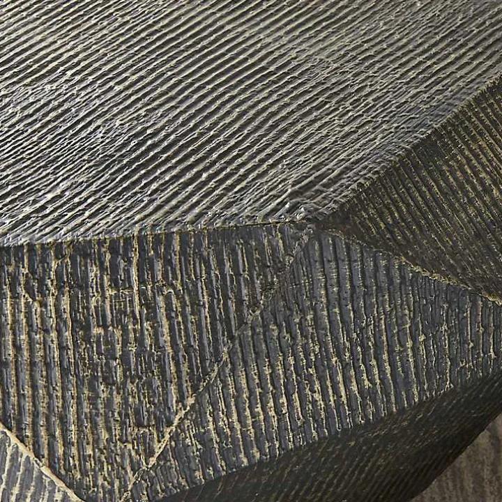 Gray Hand-Stamped Iron Octagonal Coffee Table