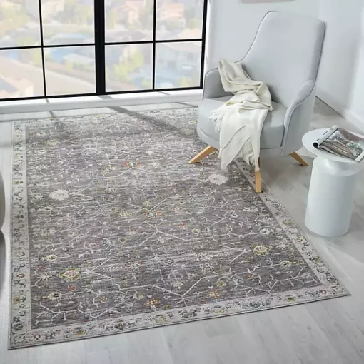 Gray Ivory Accent Rug, 2x3