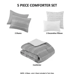 Gray Jacquard 5-pc. California King Comforter Set