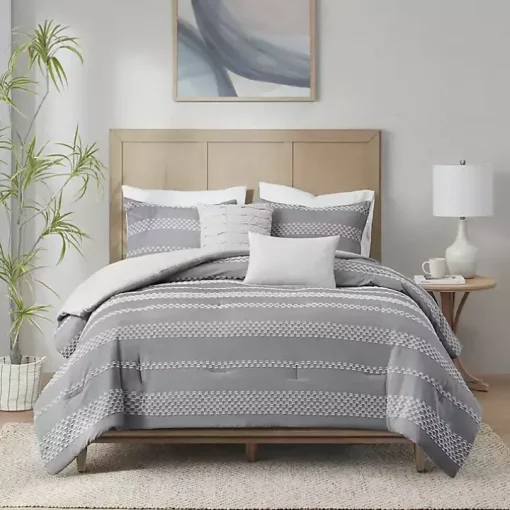 Gray Jacquard 5-pc. Full/Queen Comforter Set