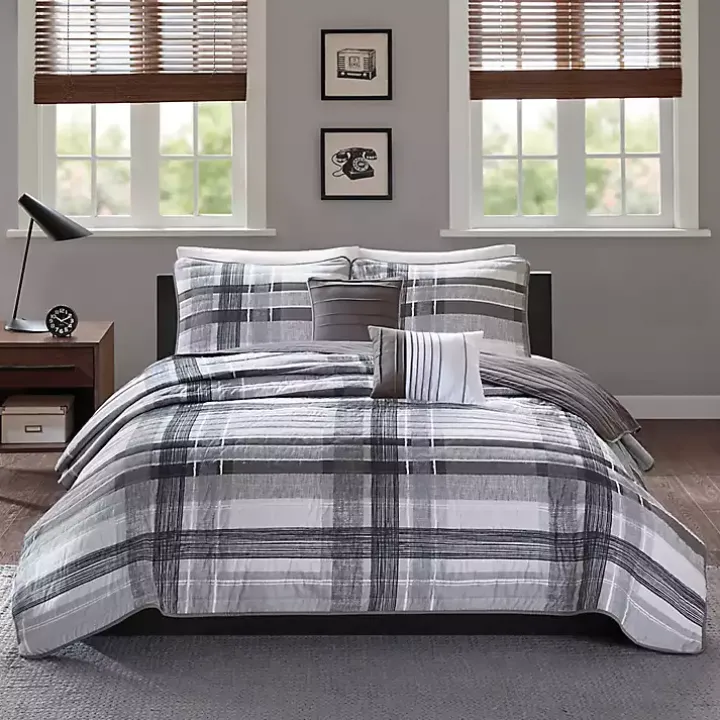 Gray Jax Plaid 4-pc. Twin/Twin XL Comforter Set