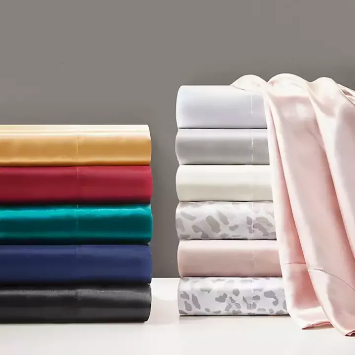 Gray Leopard Satin King 2-pc. Pillow Case Set