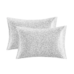 Gray Leopard Satin Standard 2-pc. Pillow Case Set