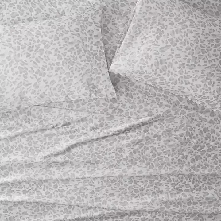 Gray Leopard Satin Standard 2-pc. Pillow Case Set