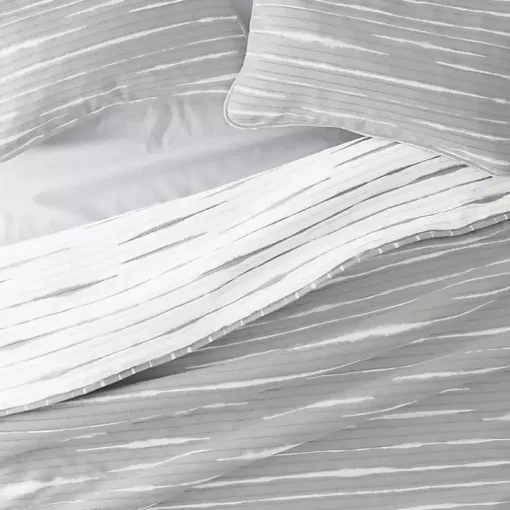 Gray Linear Reversible 3-pc. Queen Quilt Set