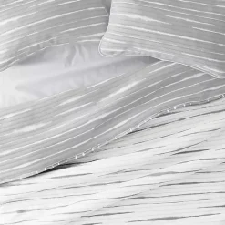 Gray Linear Reversible 3-pc. King Quilt Set