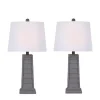 Gray Louvered Shutter Table Lamps, Set of 2