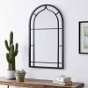 Gray Metal Arched Mirror