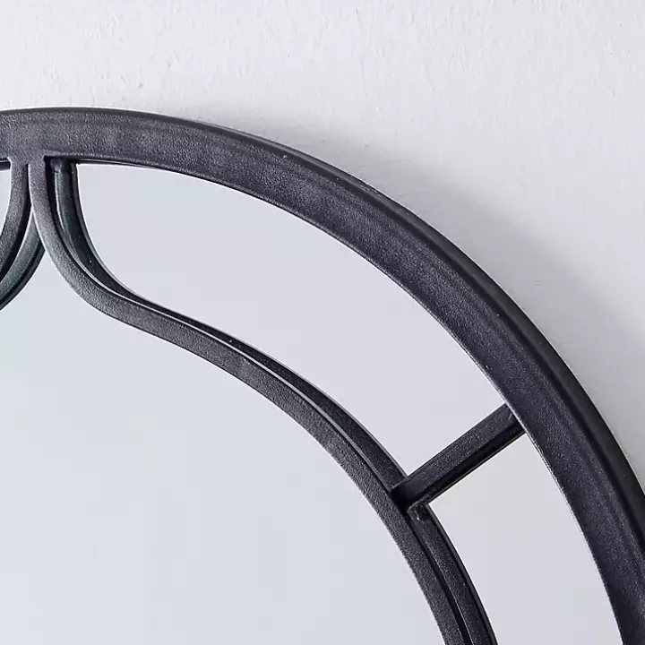 Gray Metal Arched Mirror