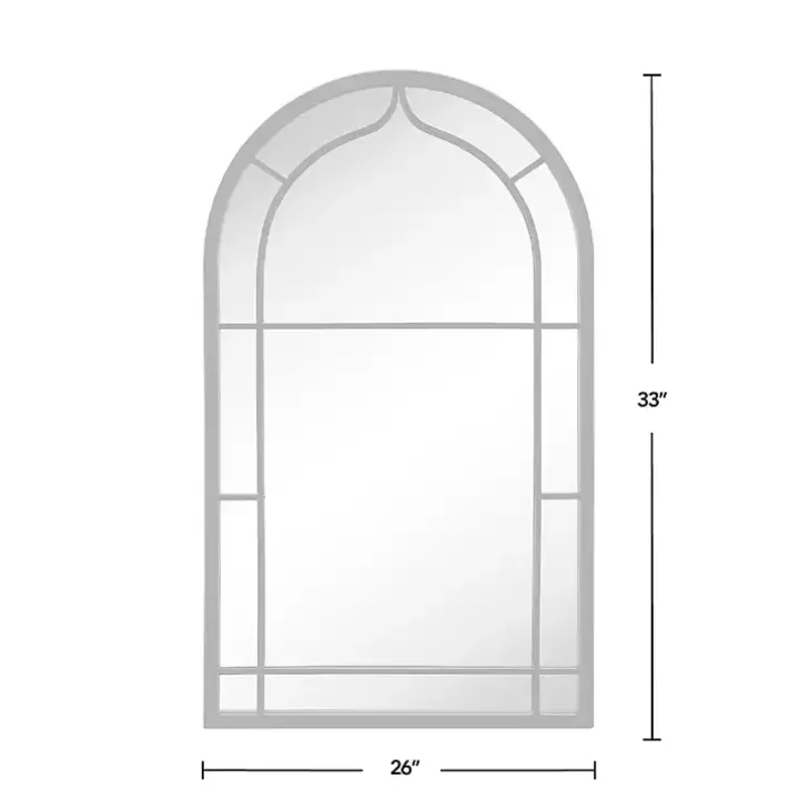 Gray Metal Arched Mirror