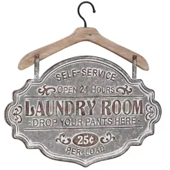 Gray Metal Laundry Room Wall Plaque