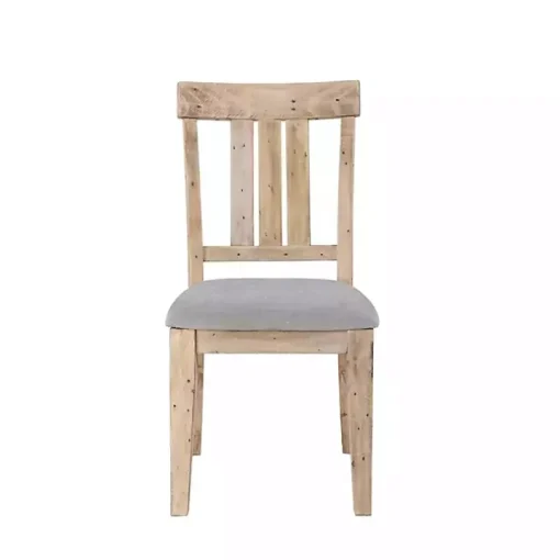 Gray Natural Wooden Sonoma Dining Chairs, Set of 2