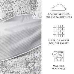 Gray Patchwork Reversible 3-pc. Queen Quilt Set