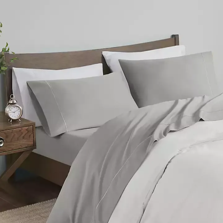 Gray Pima Cotton Sateen 4-pc. King Sheet Set