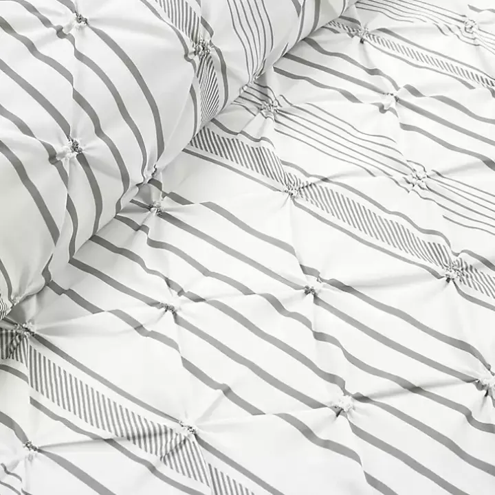 Gray Pintuck Stripe King 5-pc. Comforter Set
