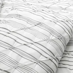 Gray Pintuck Stripe King 5-pc. Comforter Set