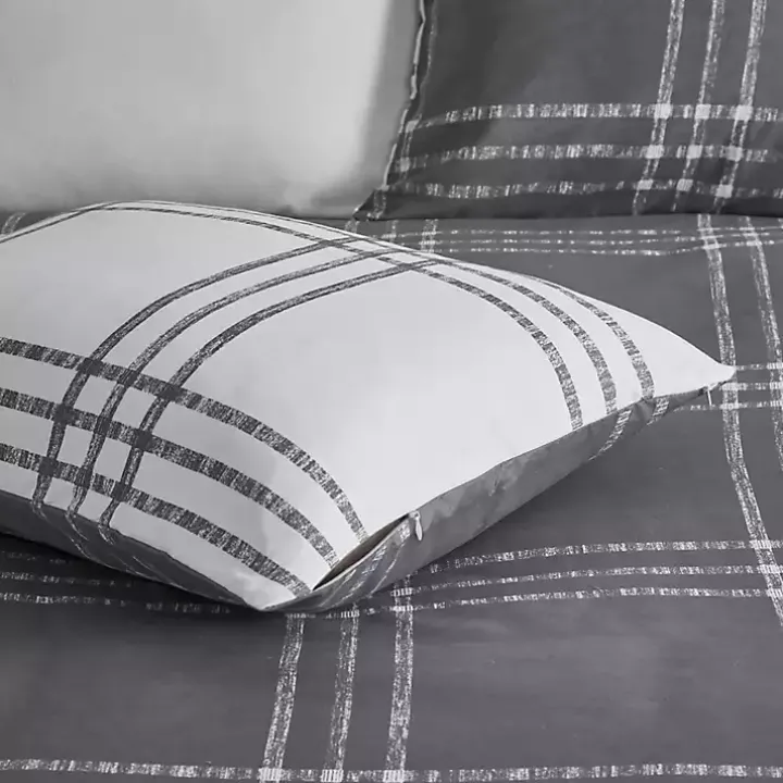 Gray Plaid Dayton 3-pc. Full/Queen Comforter Set