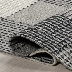 Gray Plaid Emily Henderson x RugsUSA Area Rug, 6x9