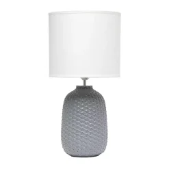 Gray Purled Ceramic Table Lamp