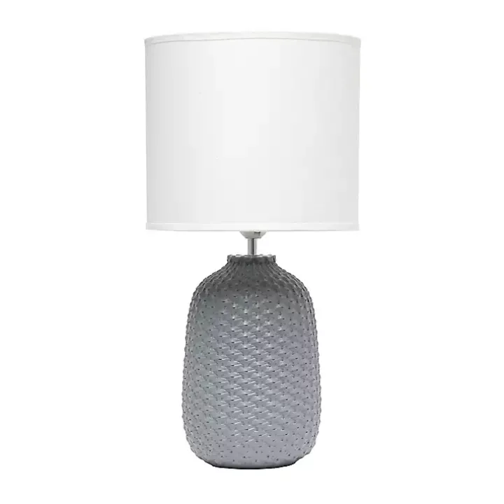 Gray Purled Ceramic Table Lamp