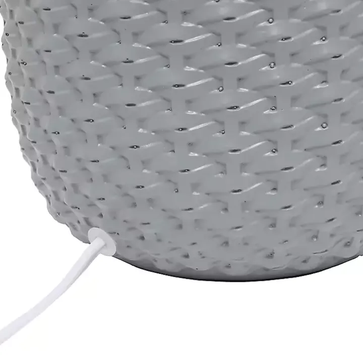 Gray Purled Ceramic Table Lamp